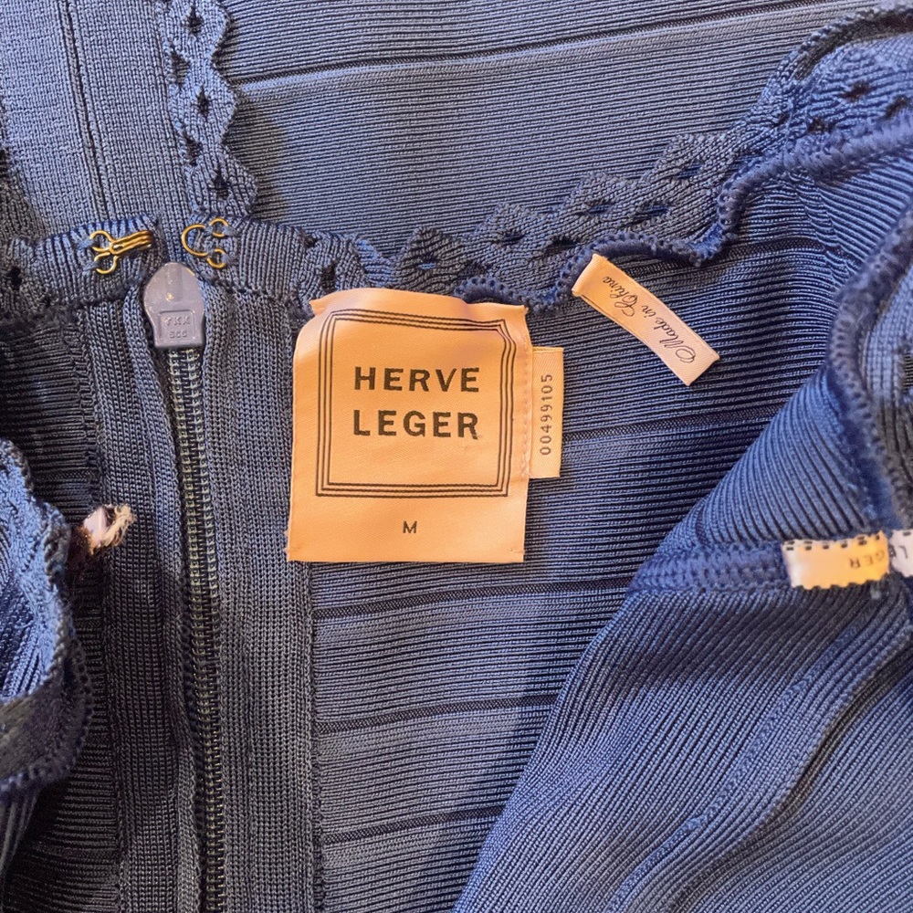 Herve Leger Blue Dress